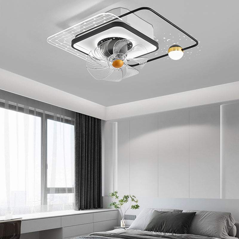 Black and Gold Ceiling Fan Minimalist Interior LED Fan Ceiling Lighting Fixture