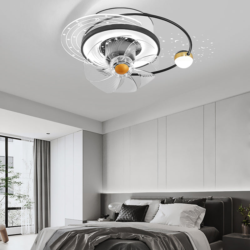 Black and Gold Ceiling Fan Minimalist Interior LED Fan Ceiling Lighting Fixture