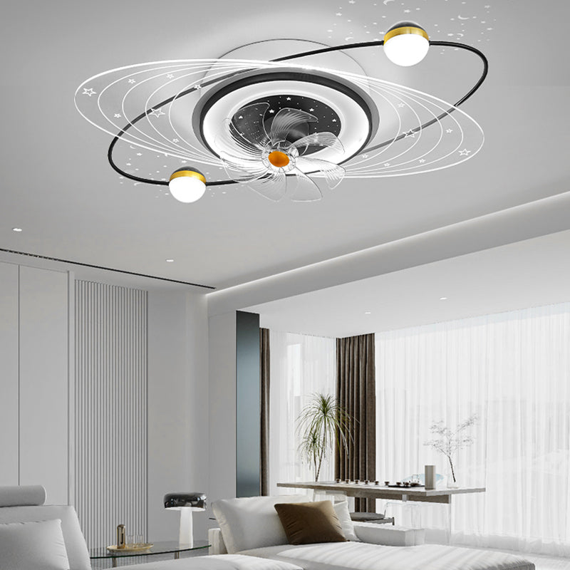 Black and Gold Ceiling Fan Minimalist Interior LED Fan Ceiling Lighting Fixture