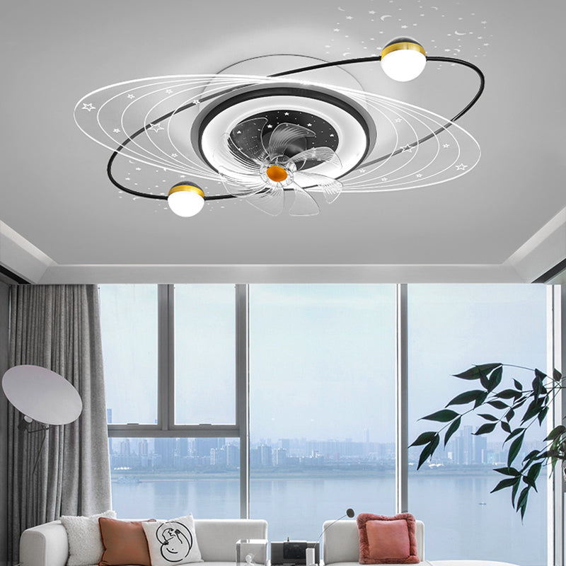 Black and Gold Ceiling Fan Minimalist Interior LED Fan Ceiling Lighting Fixture