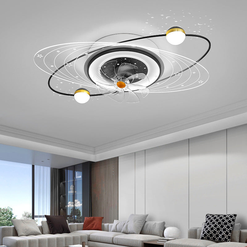 Black and Gold Ceiling Fan Minimalist Interior LED Fan Ceiling Lighting Fixture