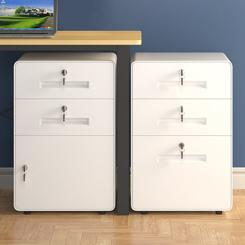 Vertical Filing Cabinet Contemporary Metal Fire-Resistant File Cabinet with Drawers