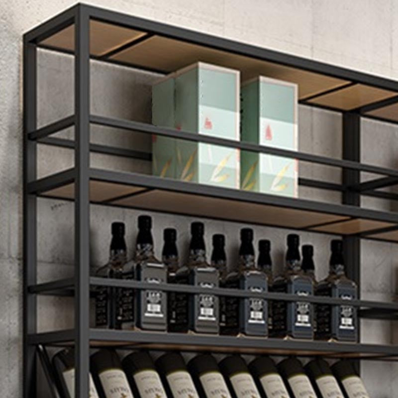 Modern Floor Wine Rack Kit Metal Wine Holder Rack with Shelf