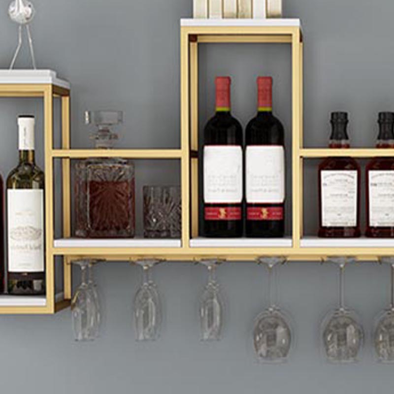 Metal Wall Mounted Wine Rack 7.8"W Wine Rack with  Stemware Holder