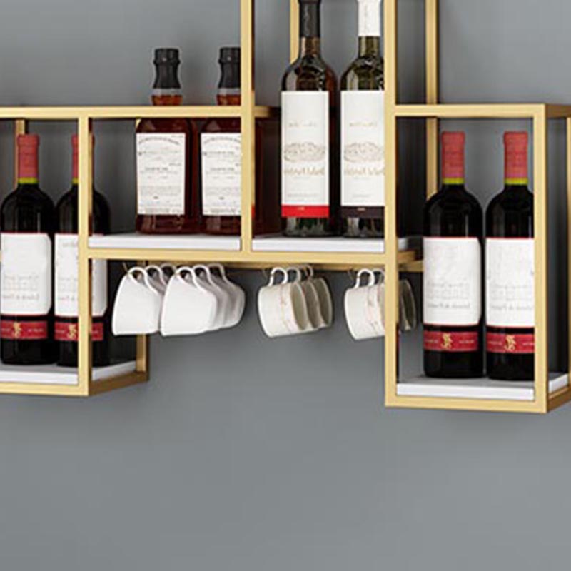 Metal Wall Mounted Wine Rack 7.8"W Wine Rack with  Stemware Holder