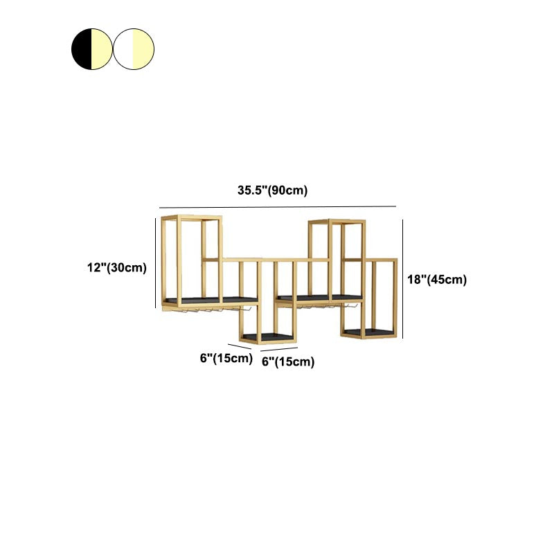 Metal Wall Mounted Wine Rack 7.8"W Wine Rack with  Stemware Holder