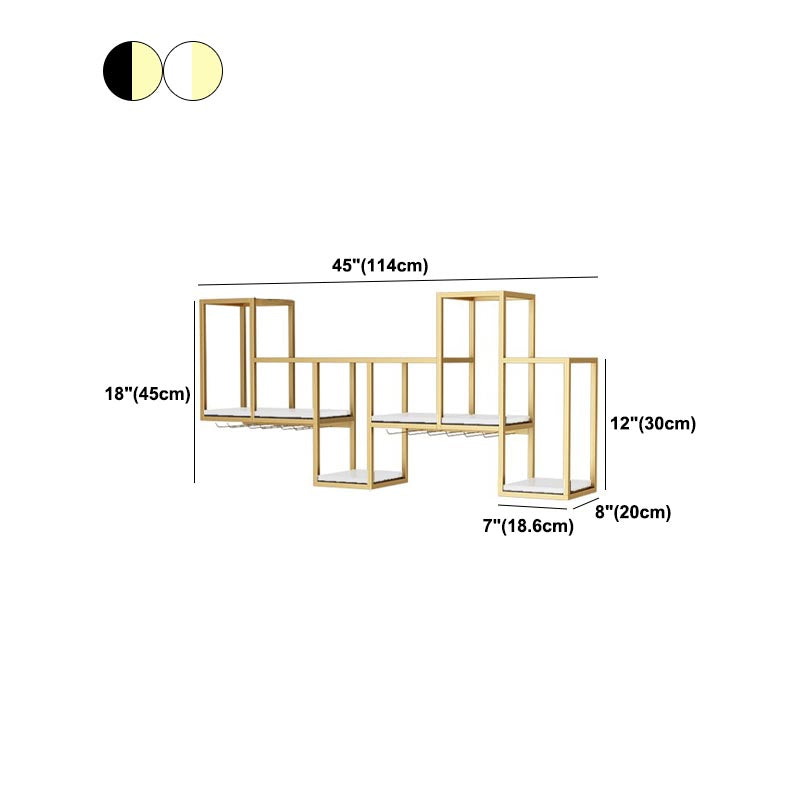 Metal Wall Mounted Wine Rack 7.8"W Wine Rack with  Stemware Holder