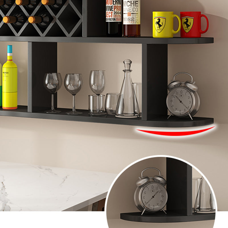 Wood Wall Mounted Modern Wine Rack Wine Stemware Holder for Home