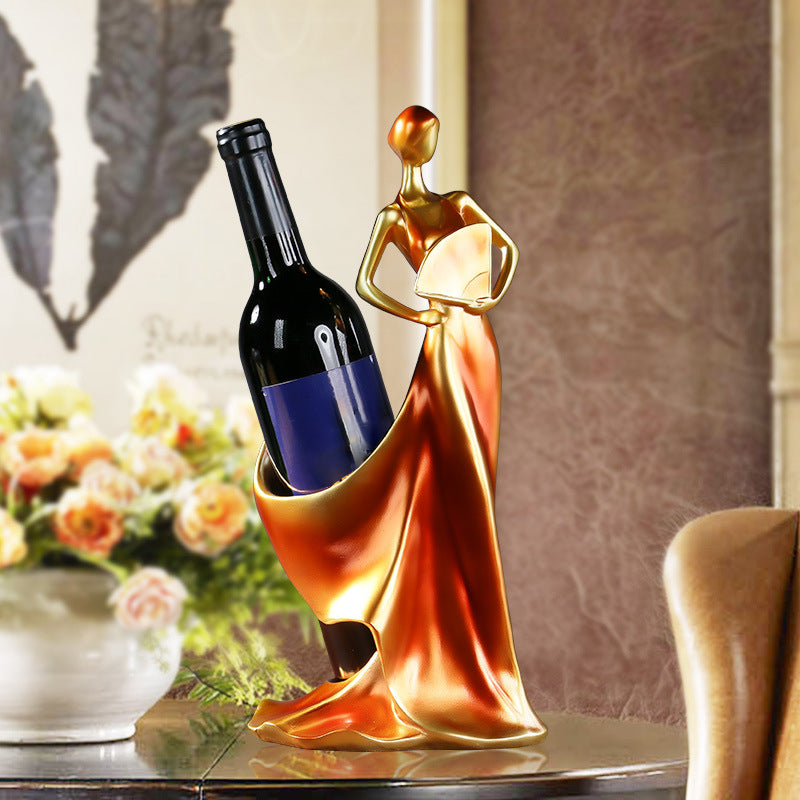 Tabletop Resin Wine Bottle Rack Glam Bottle Holder for Living Room