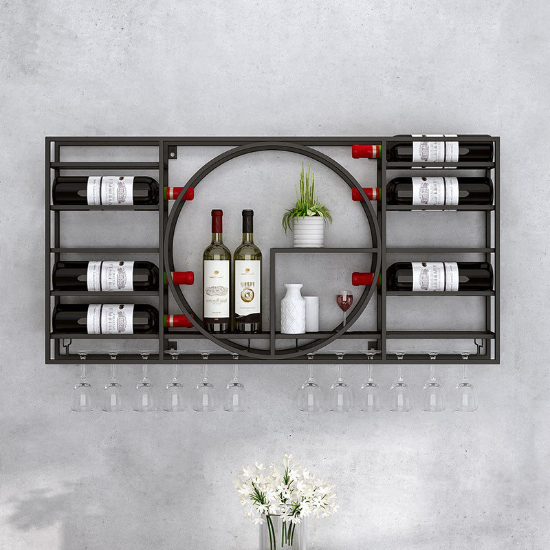 Metal Wall Mounted Modern Wine Rack 4"W x 16.5"H Wine Stemware Holder