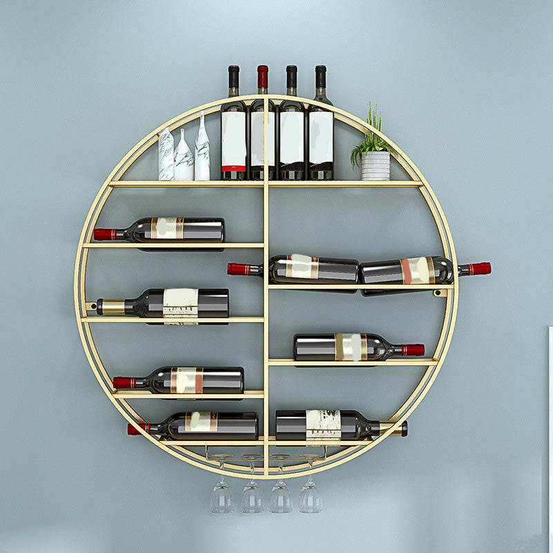 Metal Wall Mounted Wine Rack 4.3"W Wine Stemware Holder 10-Bottle