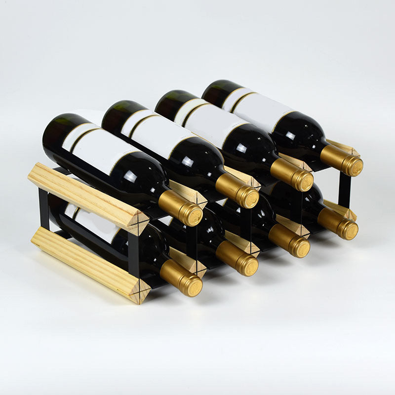 Pine Countertop Wine Bottle Holder Modern Bottle Holder in Natural Wood