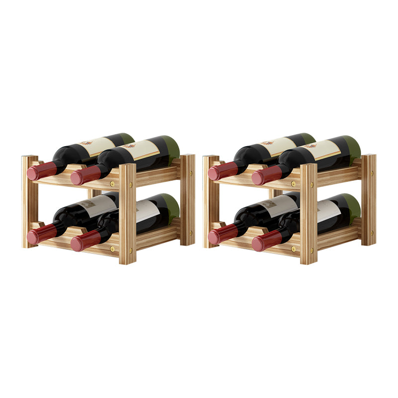 Modern Countertop Wine Bottle Holder Pine Bottle Wine Rack with Shelf