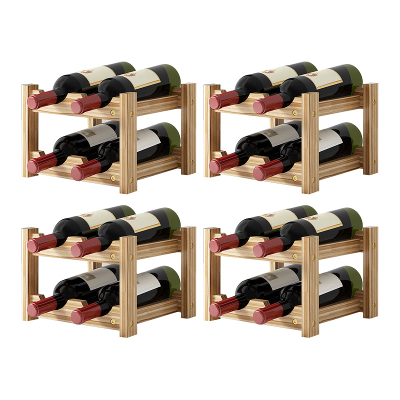 Modern Countertop Wine Bottle Holder Pine Bottle Wine Rack with Shelf