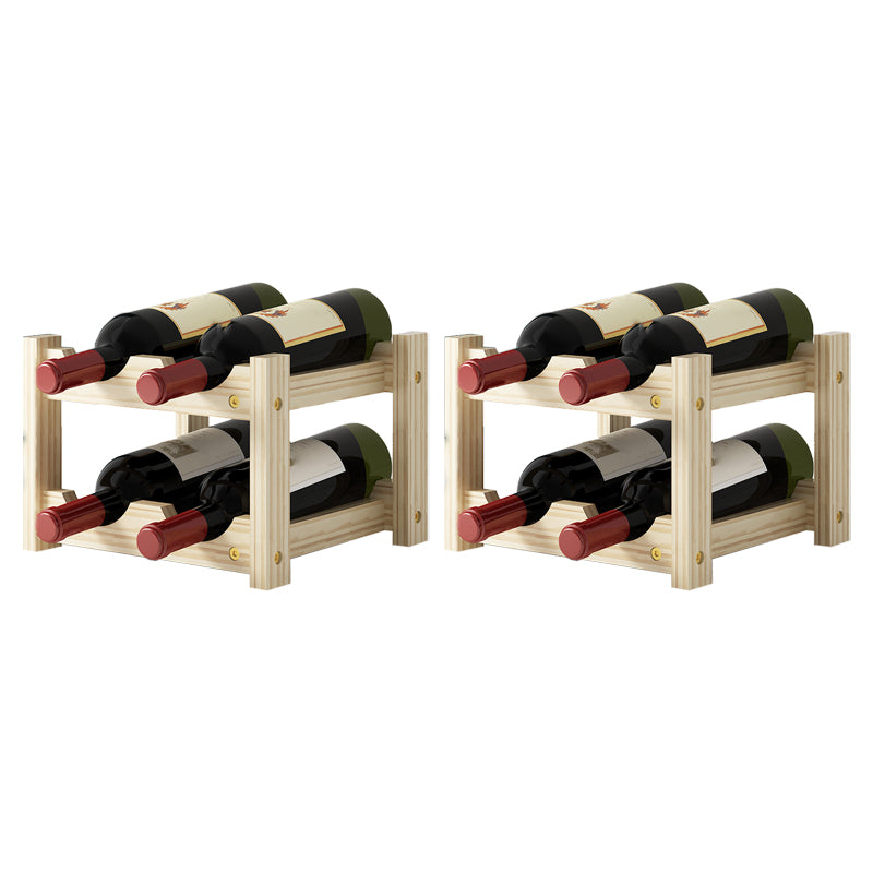 Modern Countertop Wine Bottle Holder Pine Bottle Wine Rack with Shelf