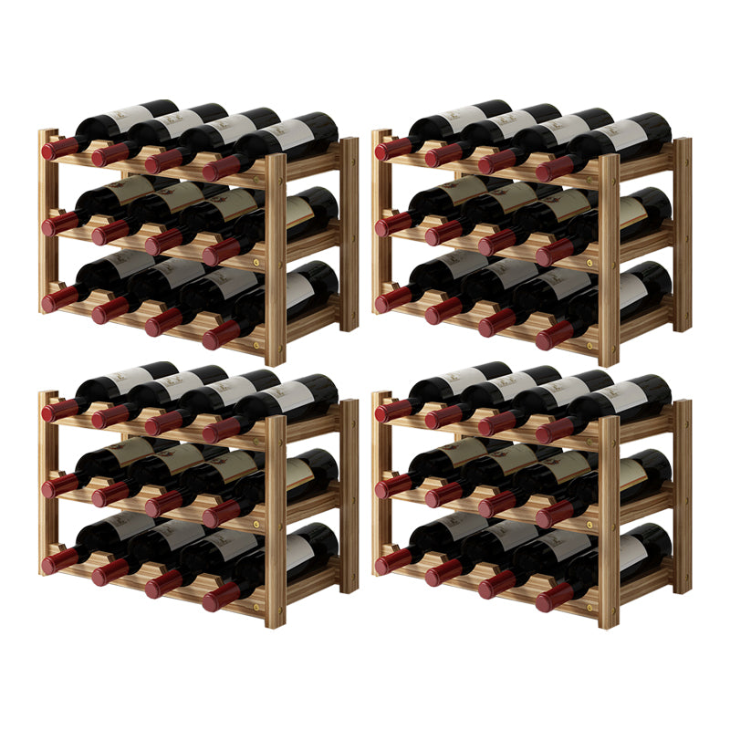 Modern Countertop Wine Bottle Holder Pine Bottle Wine Rack with Shelf