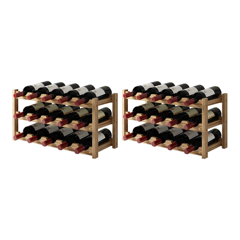 Modern Countertop Wine Bottle Holder Pine Bottle Wine Rack with Shelf