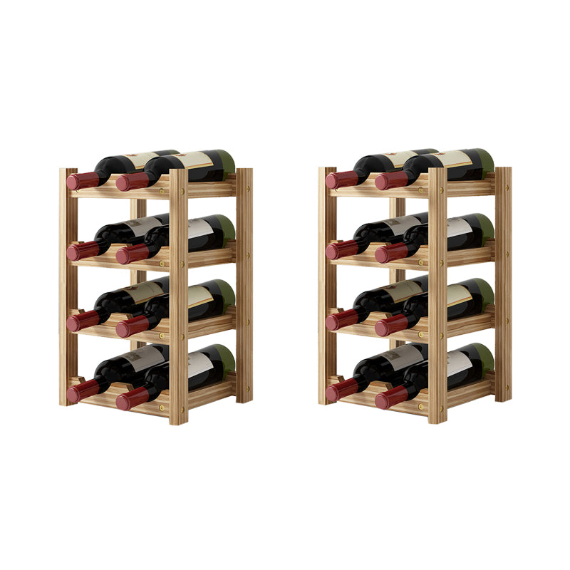 Modern Countertop Wine Bottle Holder Pine Bottle Wine Rack with Shelf