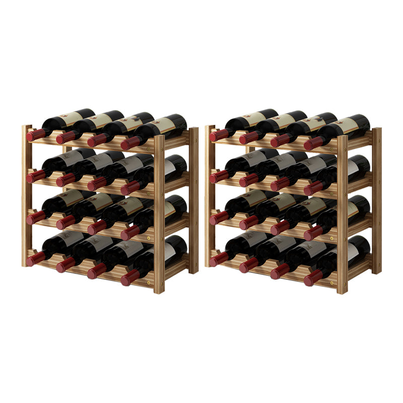 Modern Countertop Wine Bottle Holder Pine Bottle Wine Rack with Shelf