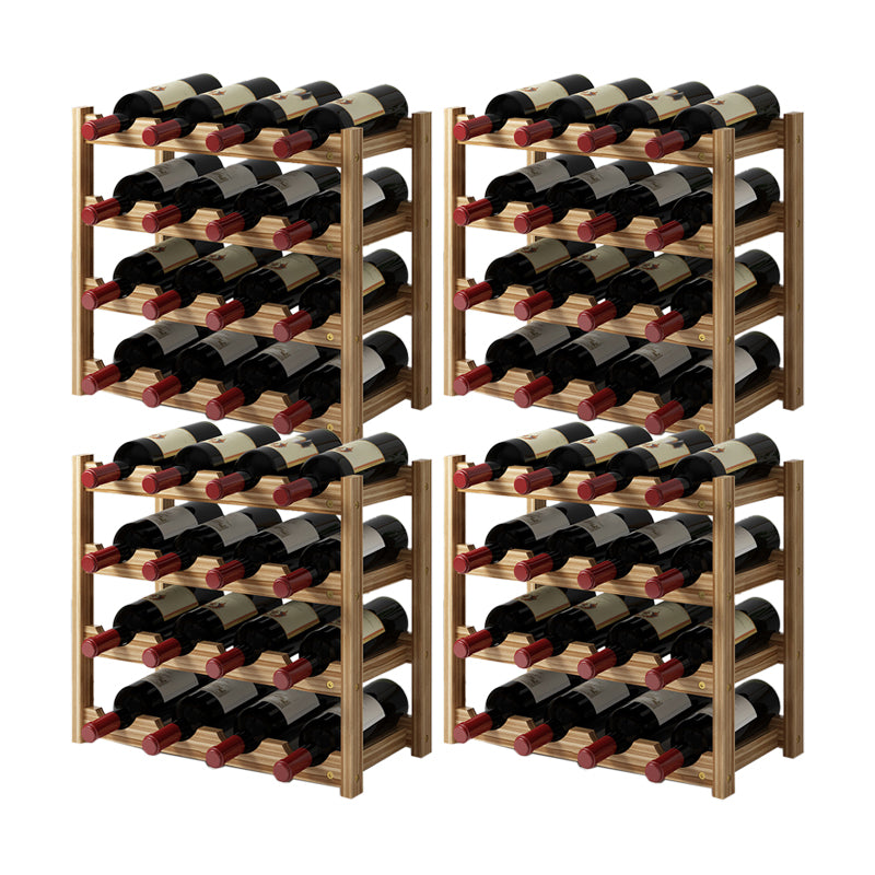 Modern Countertop Wine Bottle Holder Pine Bottle Wine Rack with Shelf