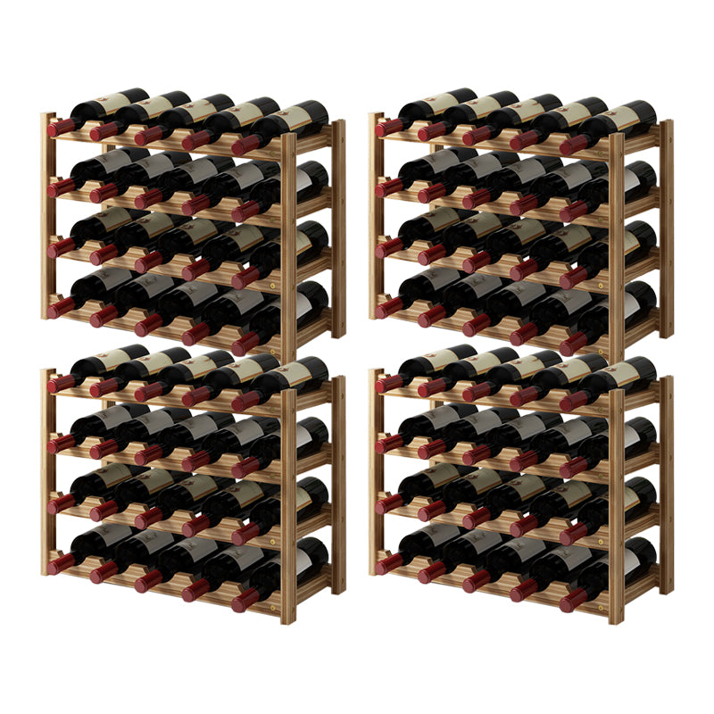 Modern Countertop Wine Bottle Holder Pine Bottle Wine Rack with Shelf