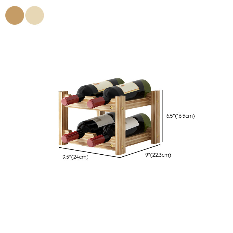 Modern Countertop Wine Bottle Holder Pine Bottle Wine Rack with Shelf