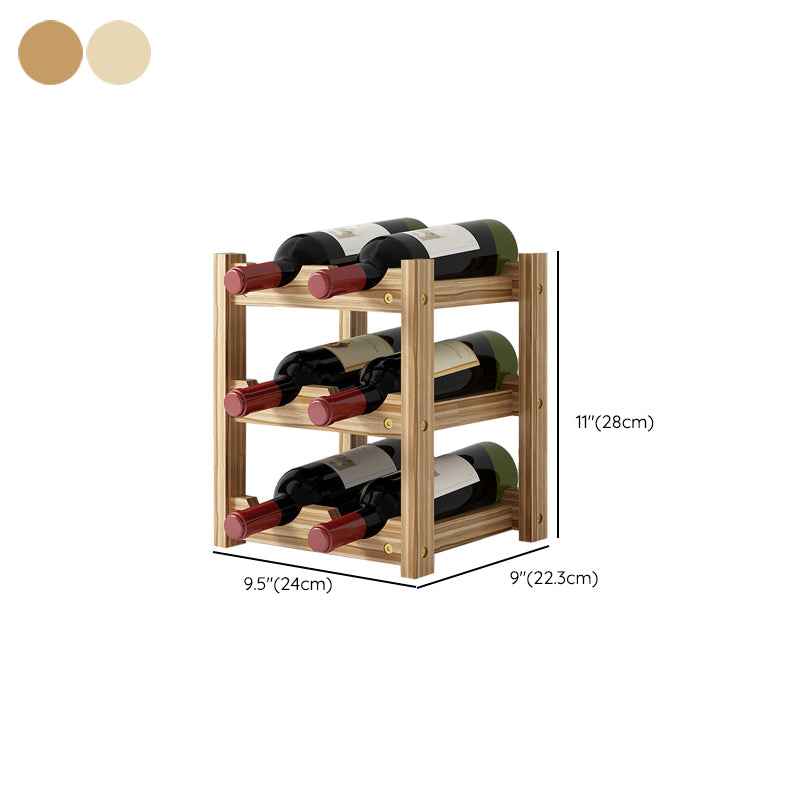 Modern Countertop Wine Bottle Holder Pine Bottle Wine Rack with Shelf