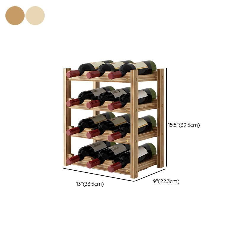 Modern Countertop Wine Bottle Holder Pine Bottle Wine Rack with Shelf