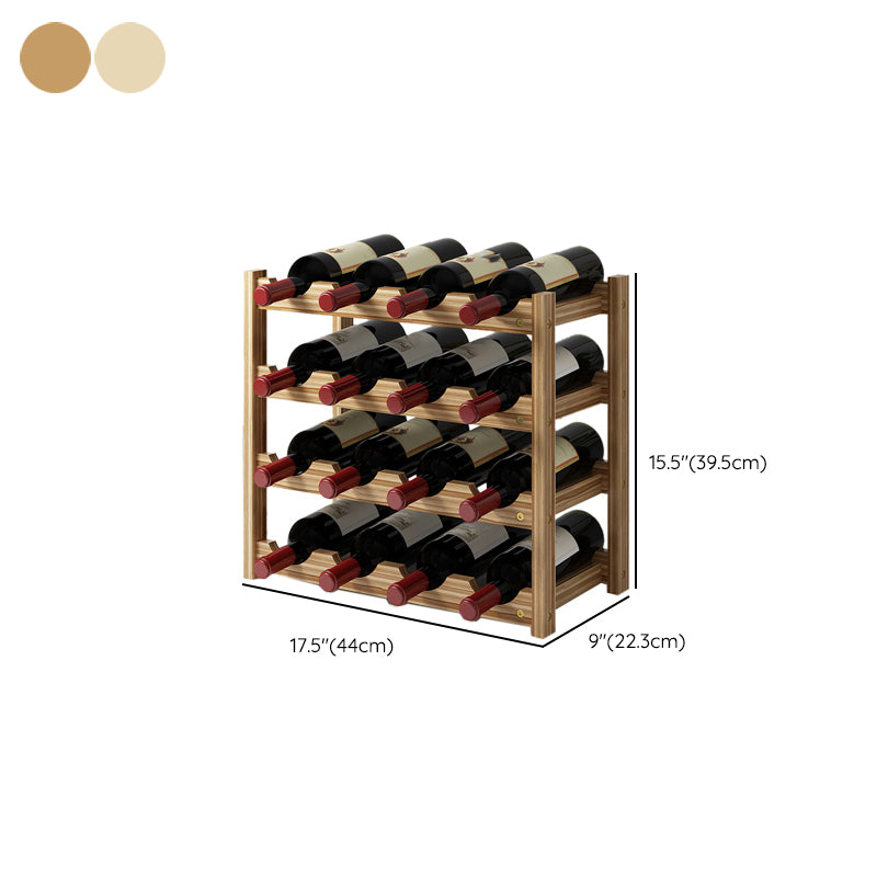 Modern Countertop Wine Bottle Holder Pine Bottle Wine Rack with Shelf