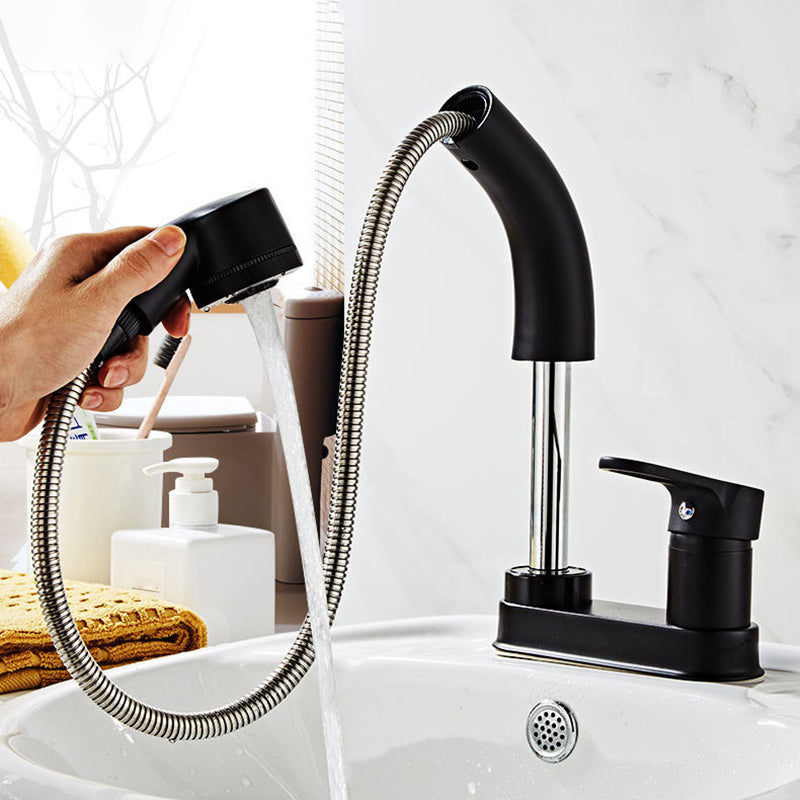 Low Arc Bathroom Sink Faucet with 1 Handle Vessel Faucet with Overflow