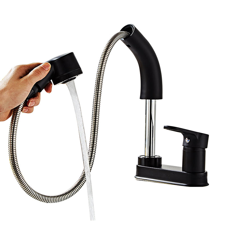 Low Arc Bathroom Sink Faucet with 1 Handle Vessel Faucet with Overflow