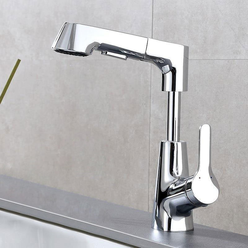 1-Handle Brushed Nickel Widespread Faucet Single Hole Bathroom Vessel Faucet with Brass