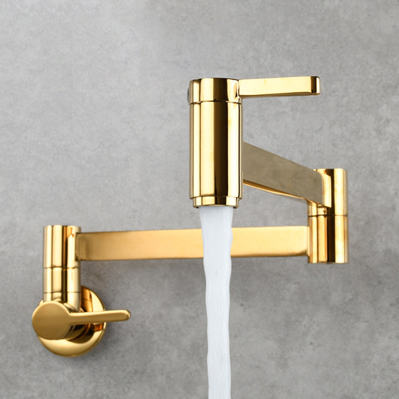 1-Handle Brushed Nickel Widespread Faucet 1 Hole Wall Mounted Bathroom Faucet with Brass