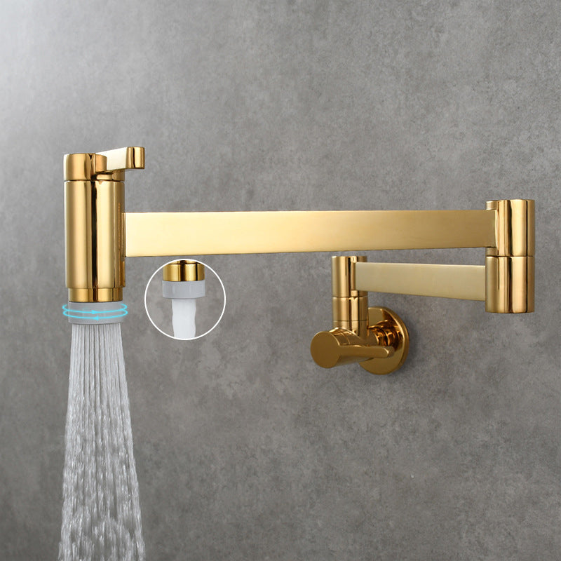 1-Handle Brushed Nickel Widespread Faucet 1 Hole Wall Mounted Bathroom Faucet with Brass