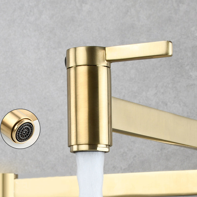 1-Handle Brushed Nickel Widespread Faucet 1 Hole Wall Mounted Bathroom Faucet with Brass