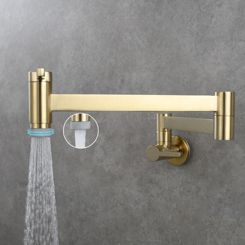 1-Handle Brushed Nickel Widespread Faucet 1 Hole Wall Mounted Bathroom Faucet with Brass