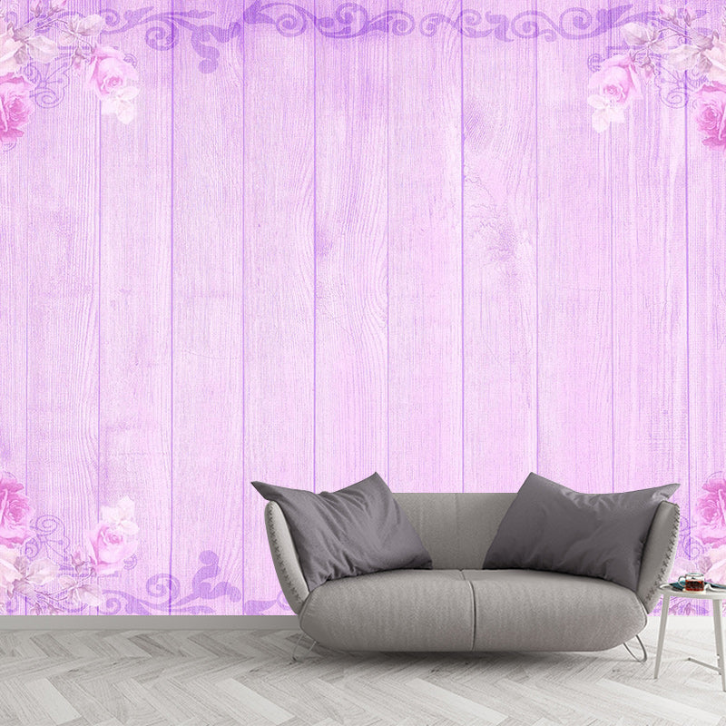 Environment Friendly Wall Mural Wallpaper Plant Printed Wood Sitting Room Wall Mural