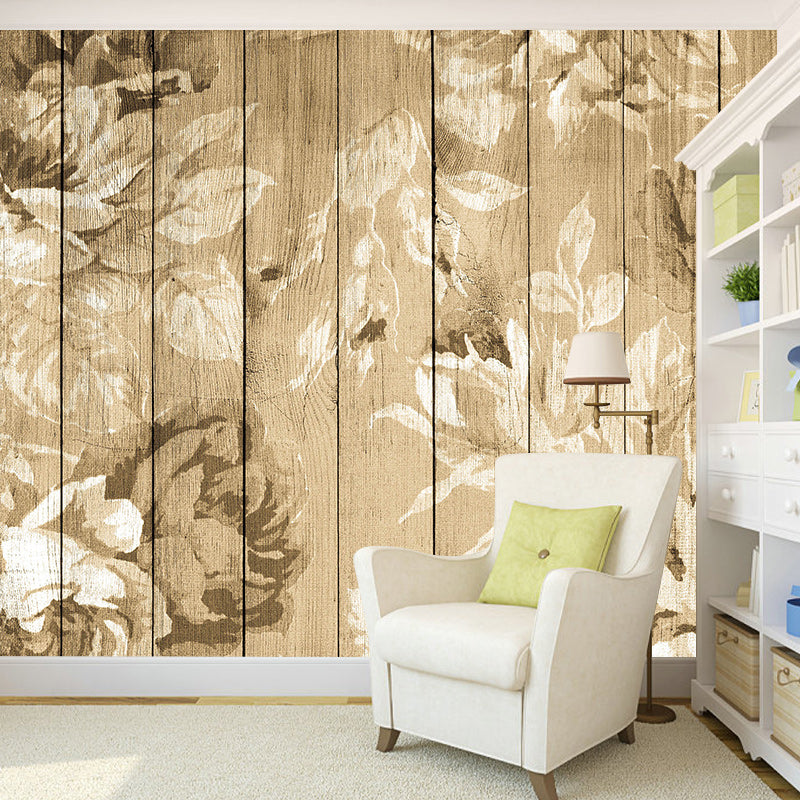 Environmental Illustration Mural Wallpaper Wood Grain Indoor Wall Mural