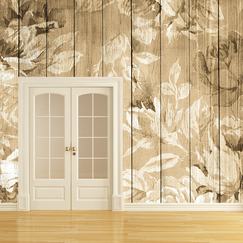 Environmental Illustration Mural Wallpaper Wood Grain Indoor Wall Mural