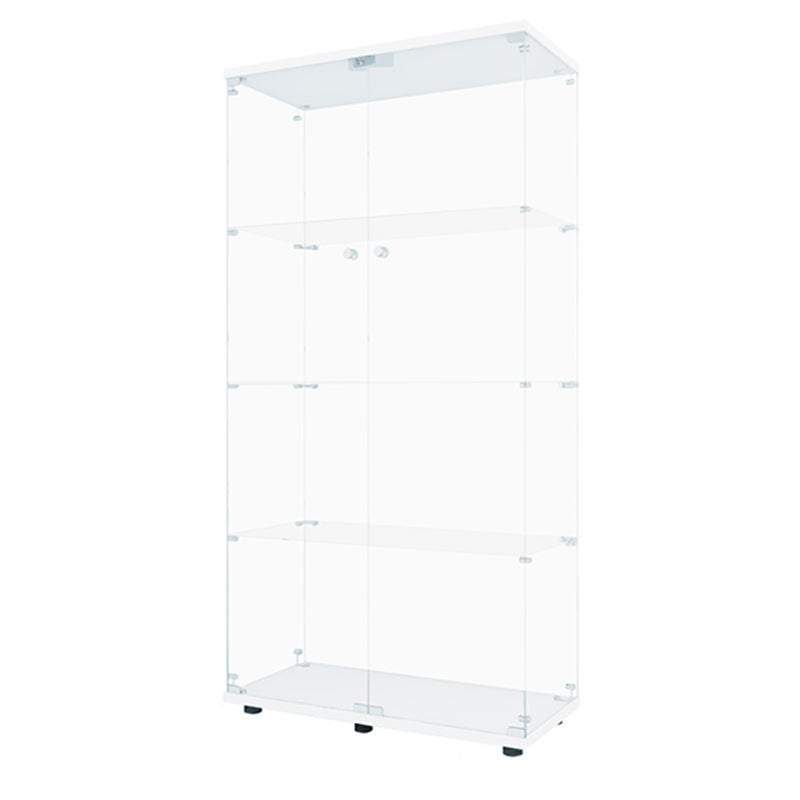 Modern Tempered Glass Curio Cabinet Glass Doors Display Cabinet for Bedroom