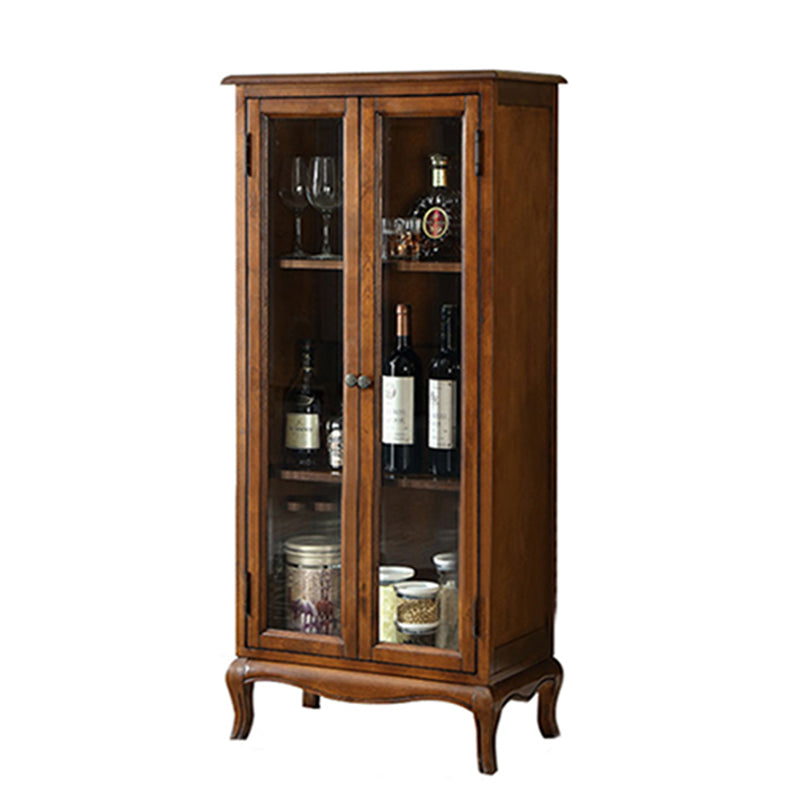 Traditional Solid Wood Cabinet Multi-shelf Display Buffet Cabinet for Living Room