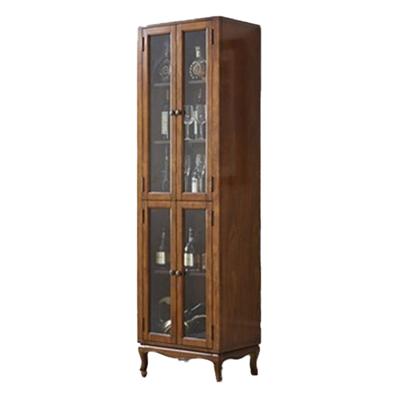 Traditional Solid Wood Cabinet Multi-shelf Display Buffet Cabinet for Living Room