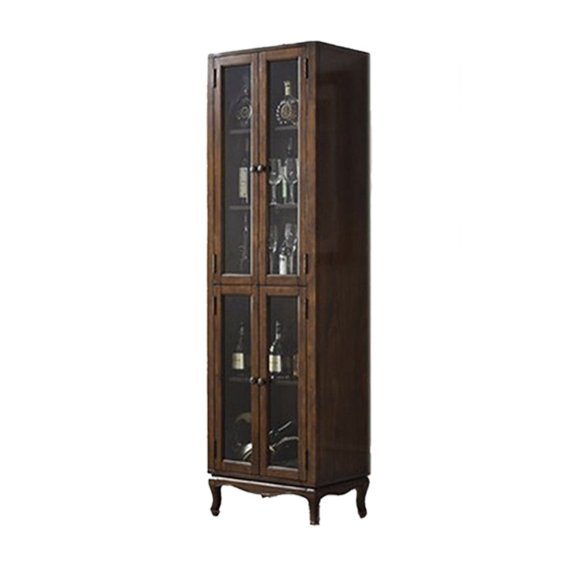 Traditional Solid Wood Cabinet Multi-shelf Display Buffet Cabinet for Living Room