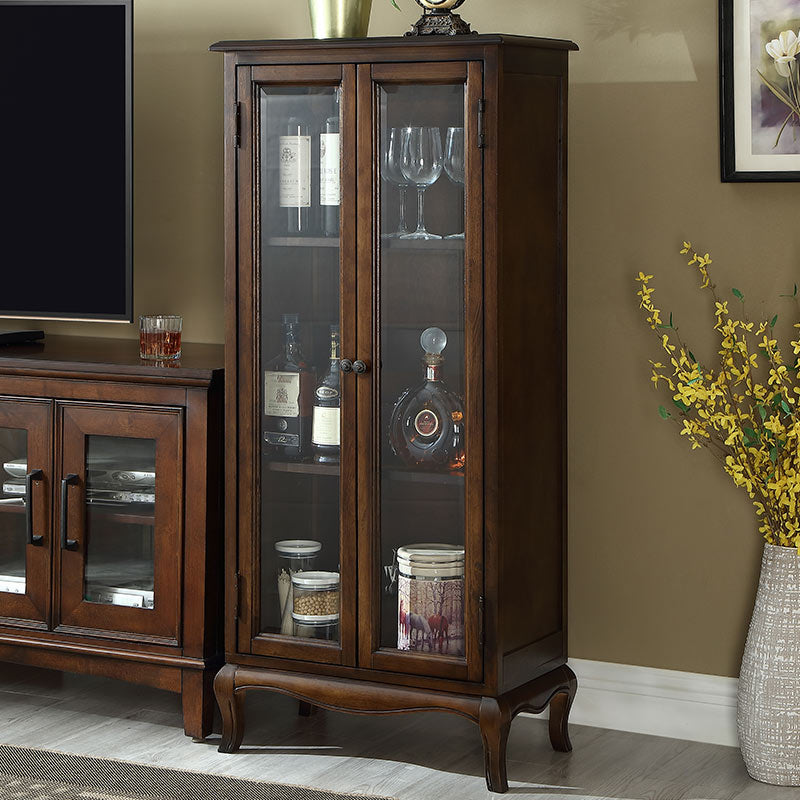 Traditional Solid Wood Cabinet Multi-shelf Display Buffet Cabinet for Living Room