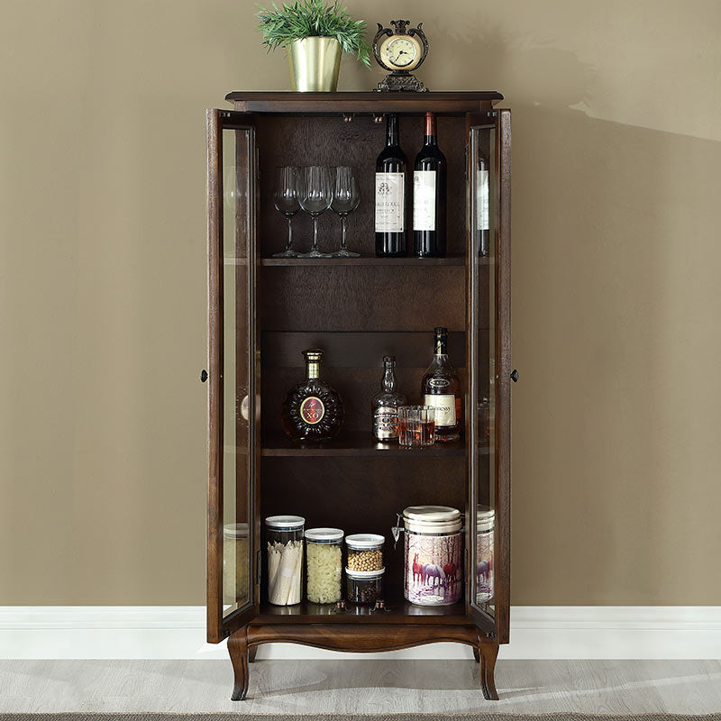 Traditional Solid Wood Cabinet Multi-shelf Display Buffet Cabinet for Living Room