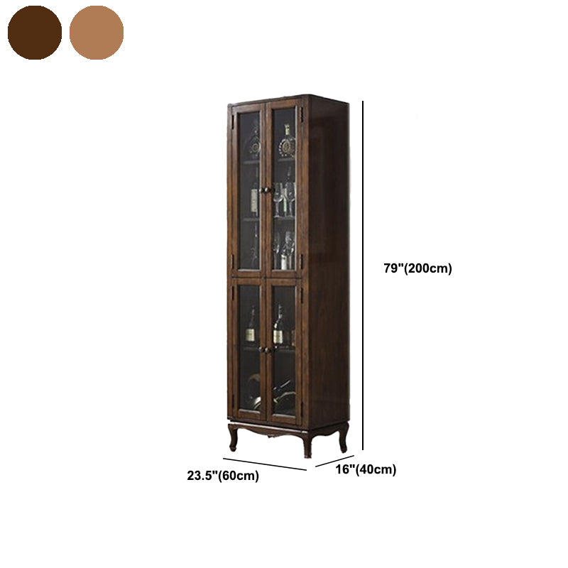 Traditional Solid Wood Cabinet Multi-shelf Display Buffet Cabinet for Living Room