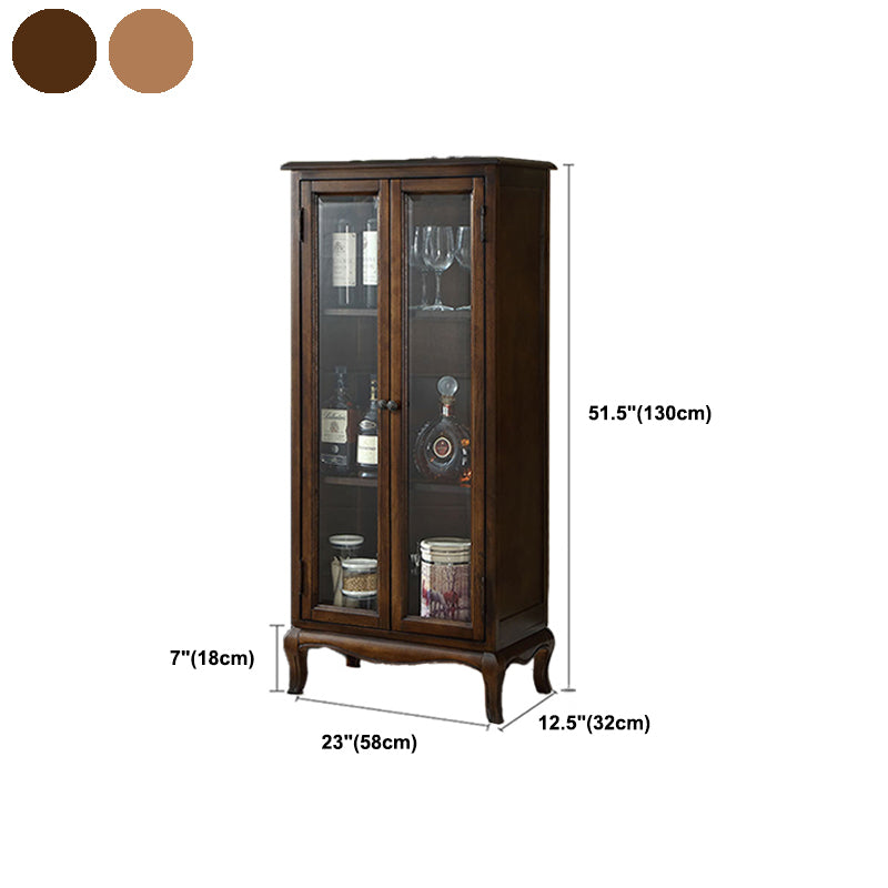 Traditional Solid Wood Cabinet Multi-shelf Display Buffet Cabinet for Living Room