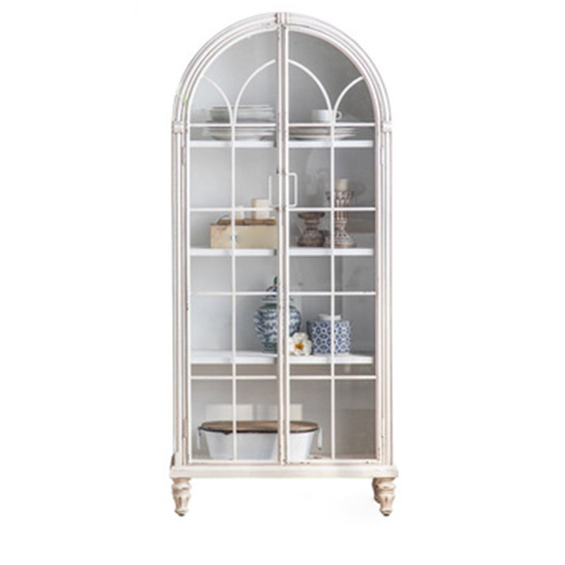 Traditional Wood Display Stand Glass Doors Display Cabinet with Door for Bedroom