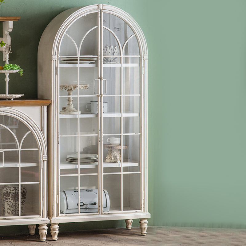 Traditional Wood Display Stand Glass Doors Display Cabinet with Door for Bedroom