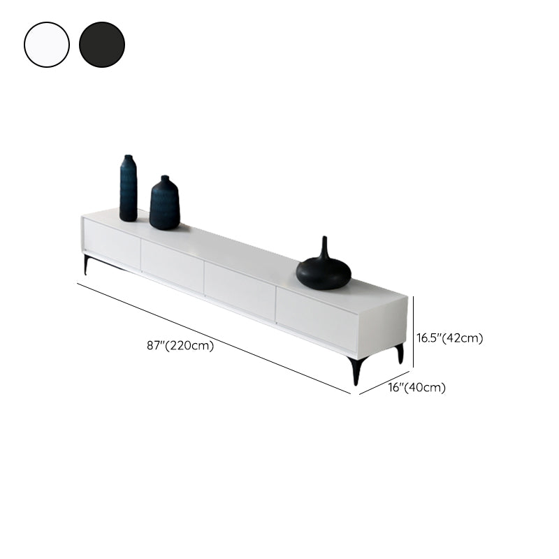 Modern TV Stand Enclosed Storage TV Stand Console with 4 Drawers